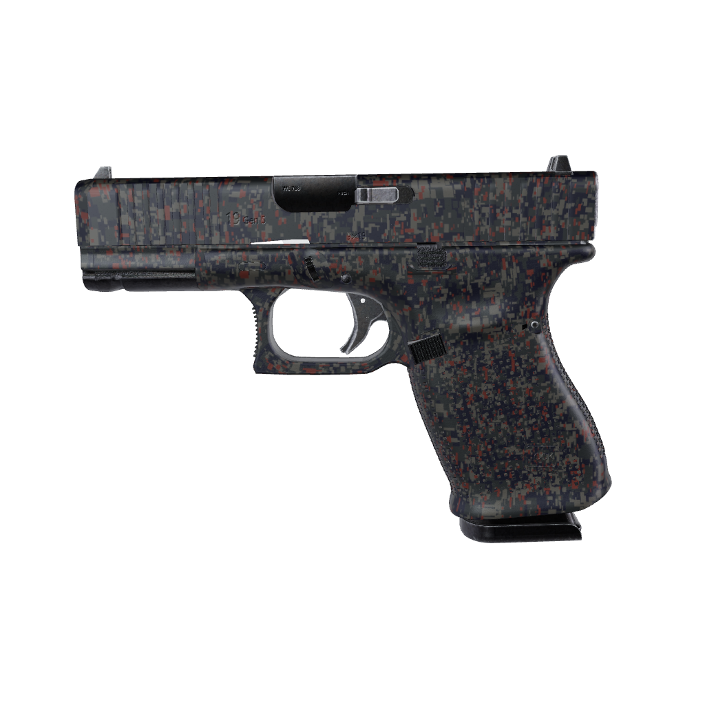 Pistol & Revolver Digital Blue Copper Camo Gun Skin