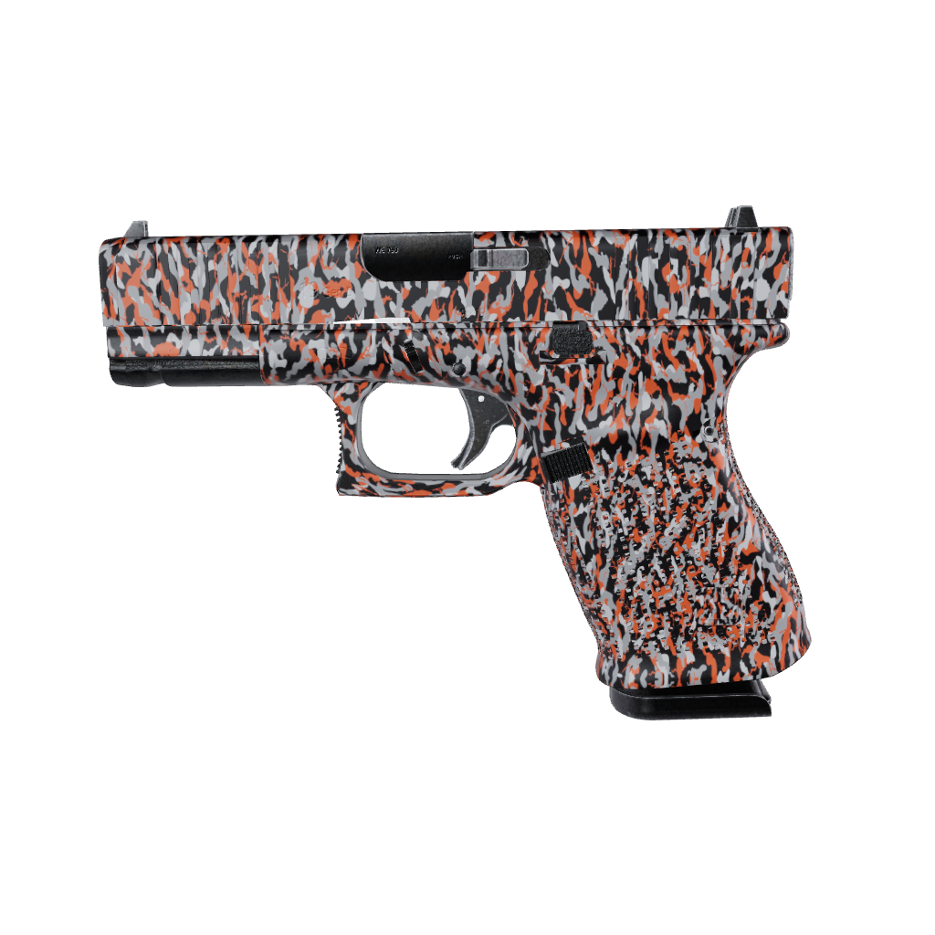 Pistol & Revolver Ragged Orange Tiger Camo Gun Skin