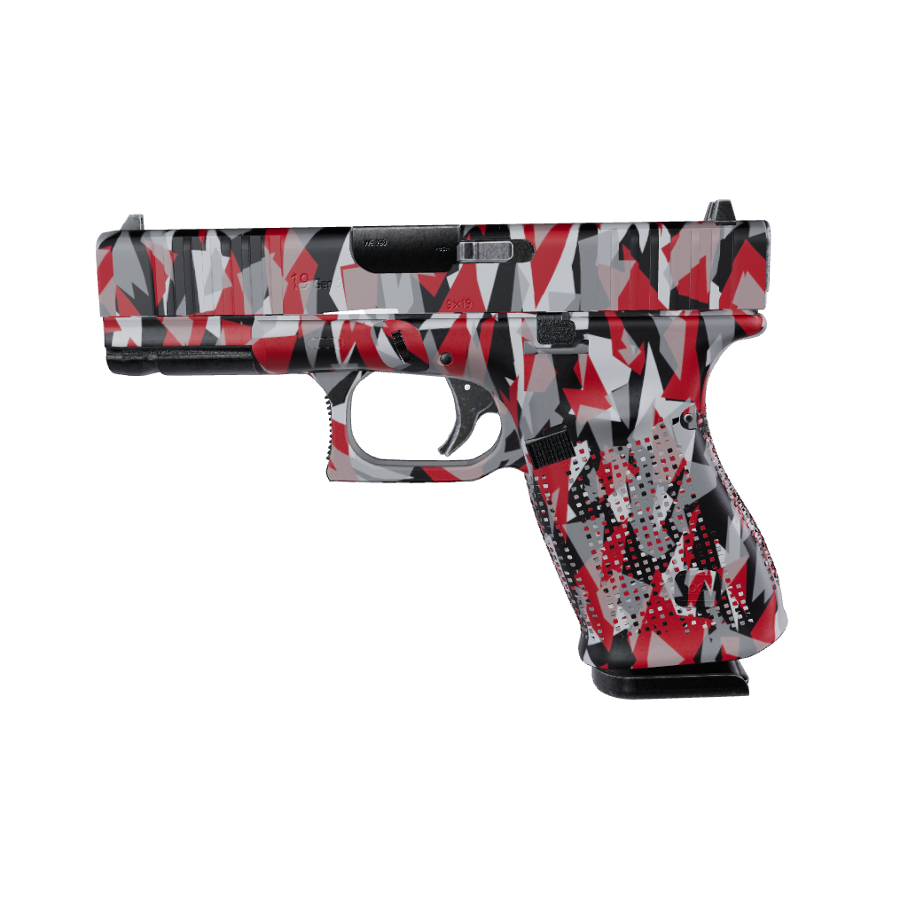 Pistol & Revolver Shattered Red Tiger Camo Gun Skin