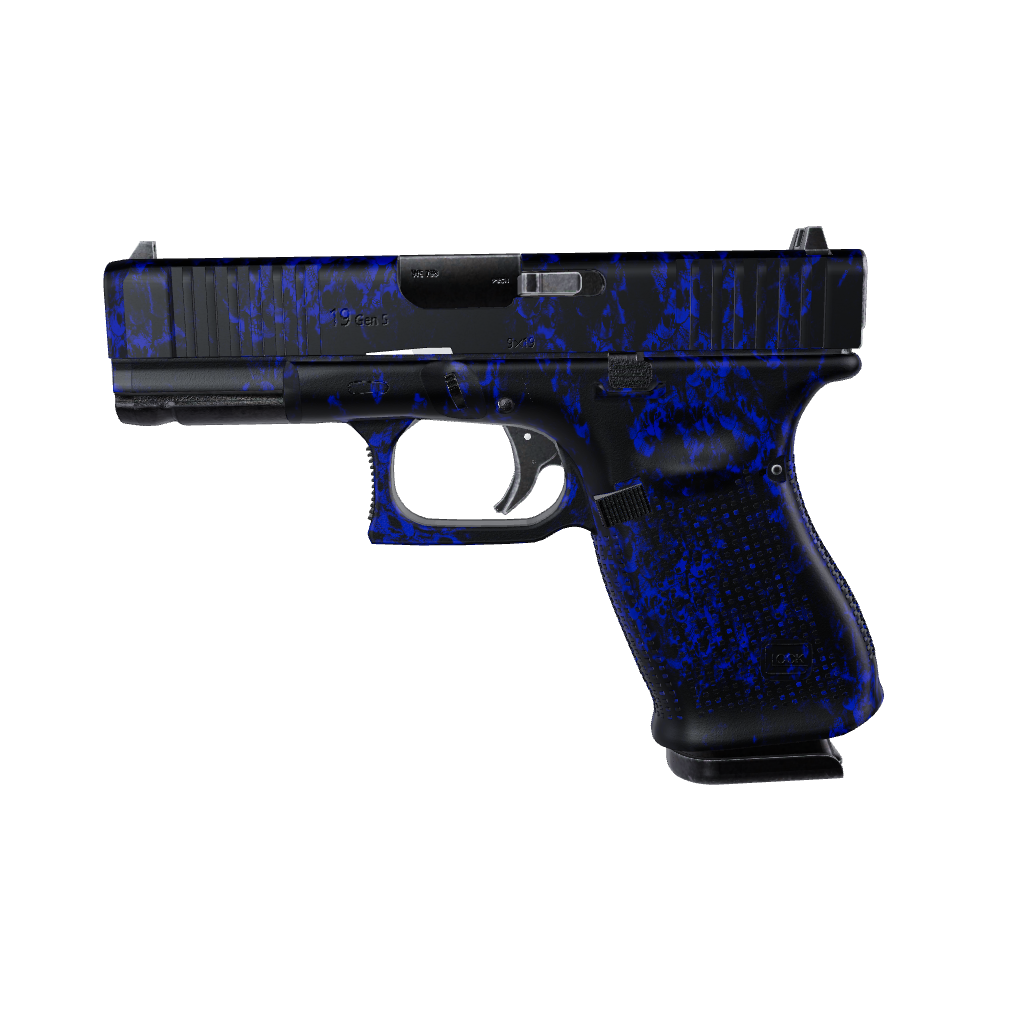 Pistol & Revolver Skull Blue Gun Skin