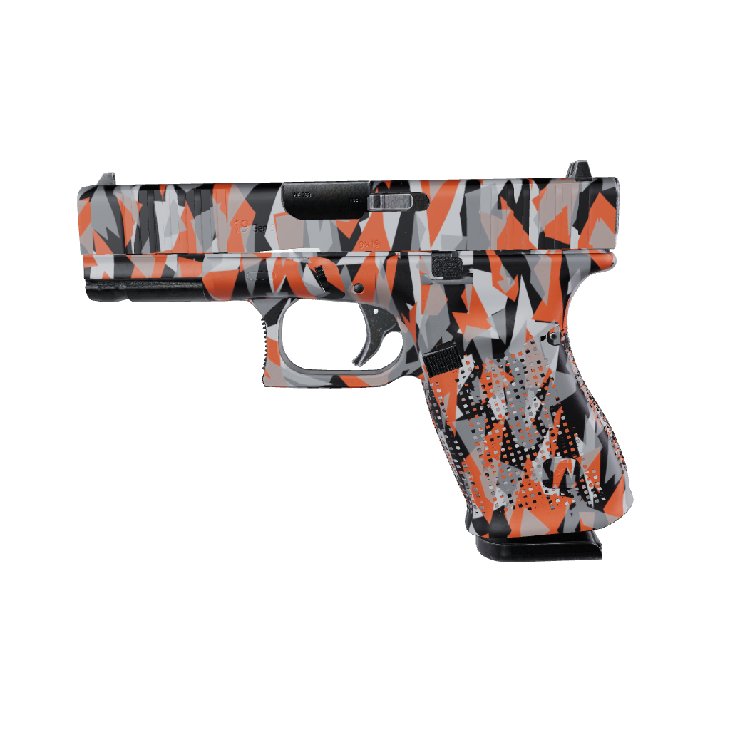 Pistol & Revolver Shattered Orange Tiger Camo Gun Skin
