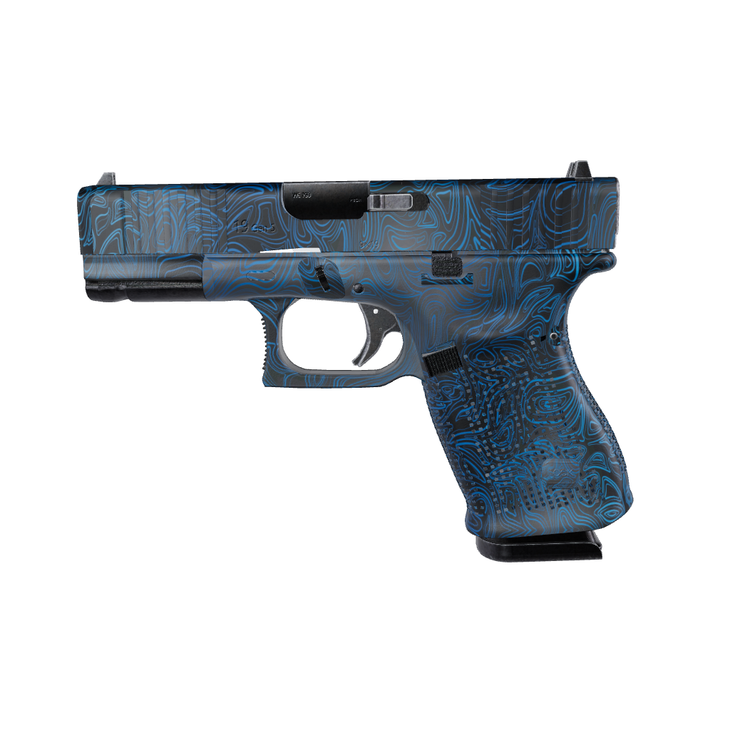 Pistol & Revolver Damascus Blue Gun Skin
