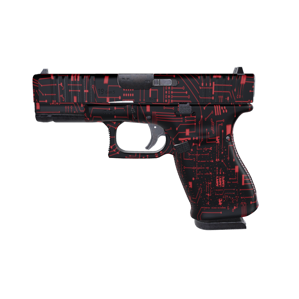 Pistol & Revolver Circuit Board Red Gun Skin
