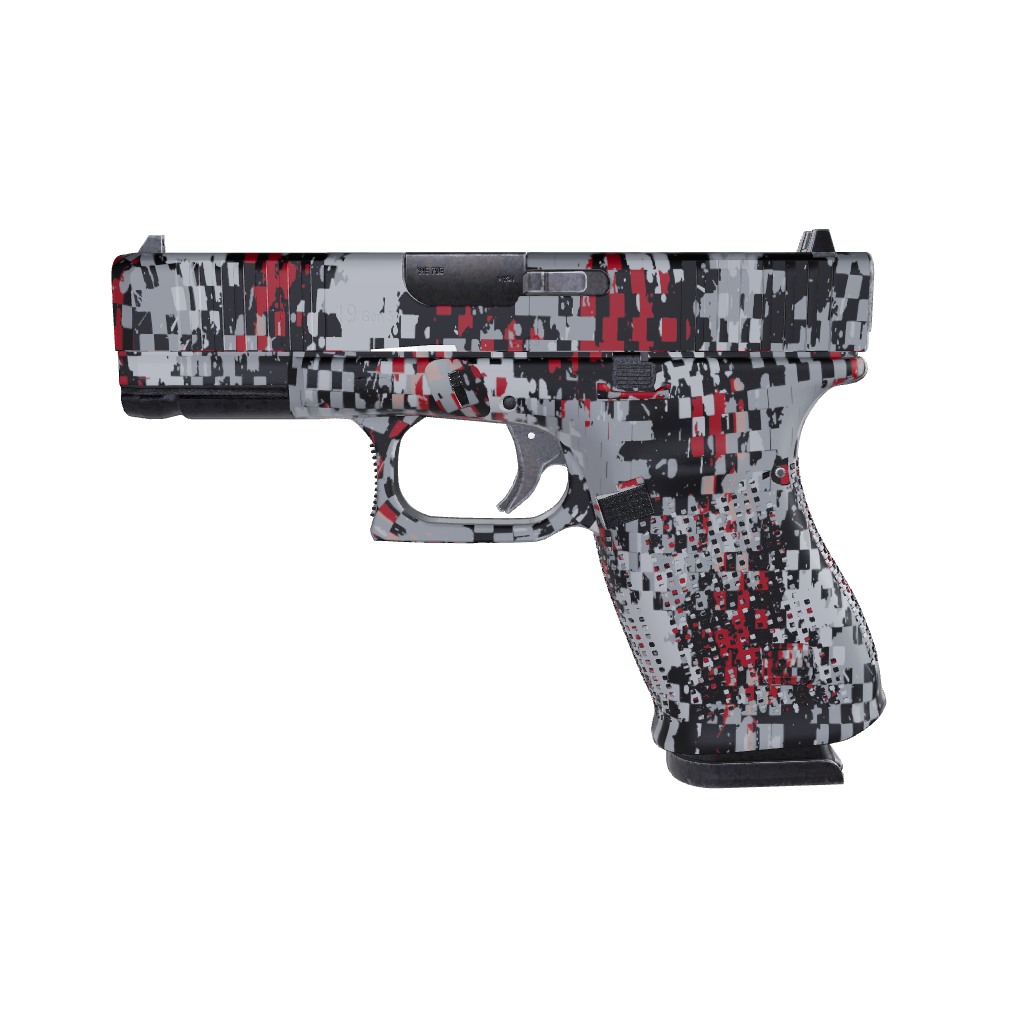 Pistol & Revolver Broken Plaid Red Camo Gun Skin