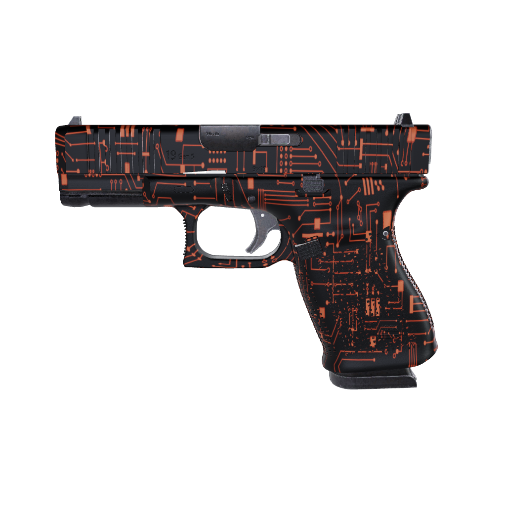 Pistol & Revolver Circuit Board Orange Gun Skin