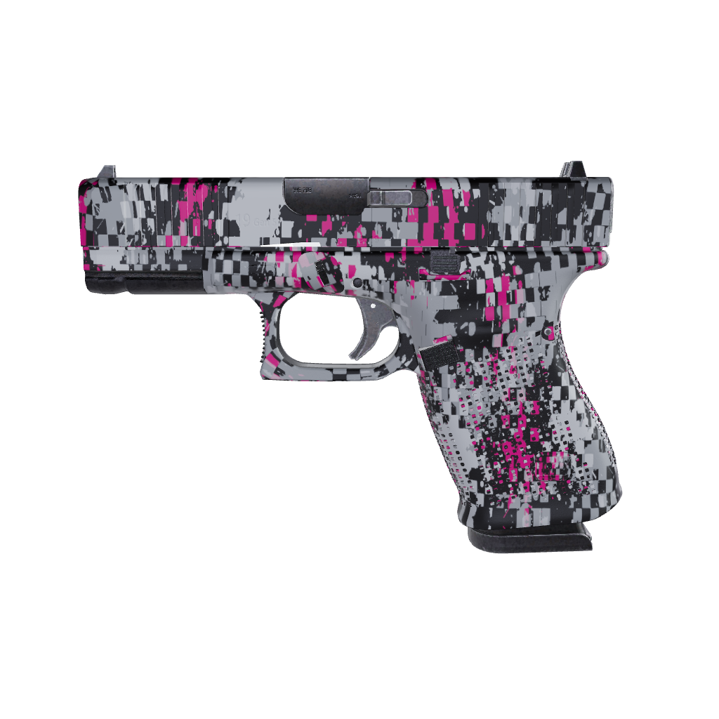 Pistol & Revolver Broken Plaid Magenta Camo Gun Skin