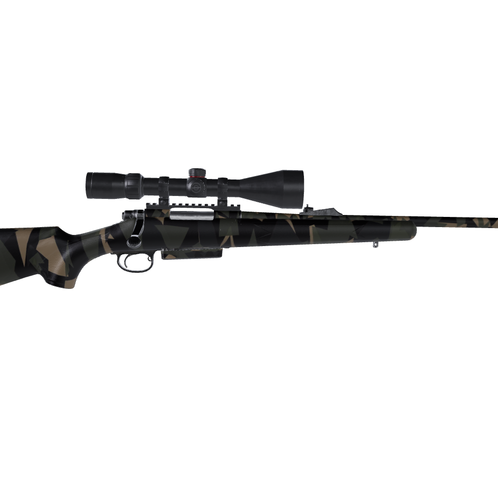 Rifle Shattered Militant Charcoal Camo Gun Skin Vinyl Wrap