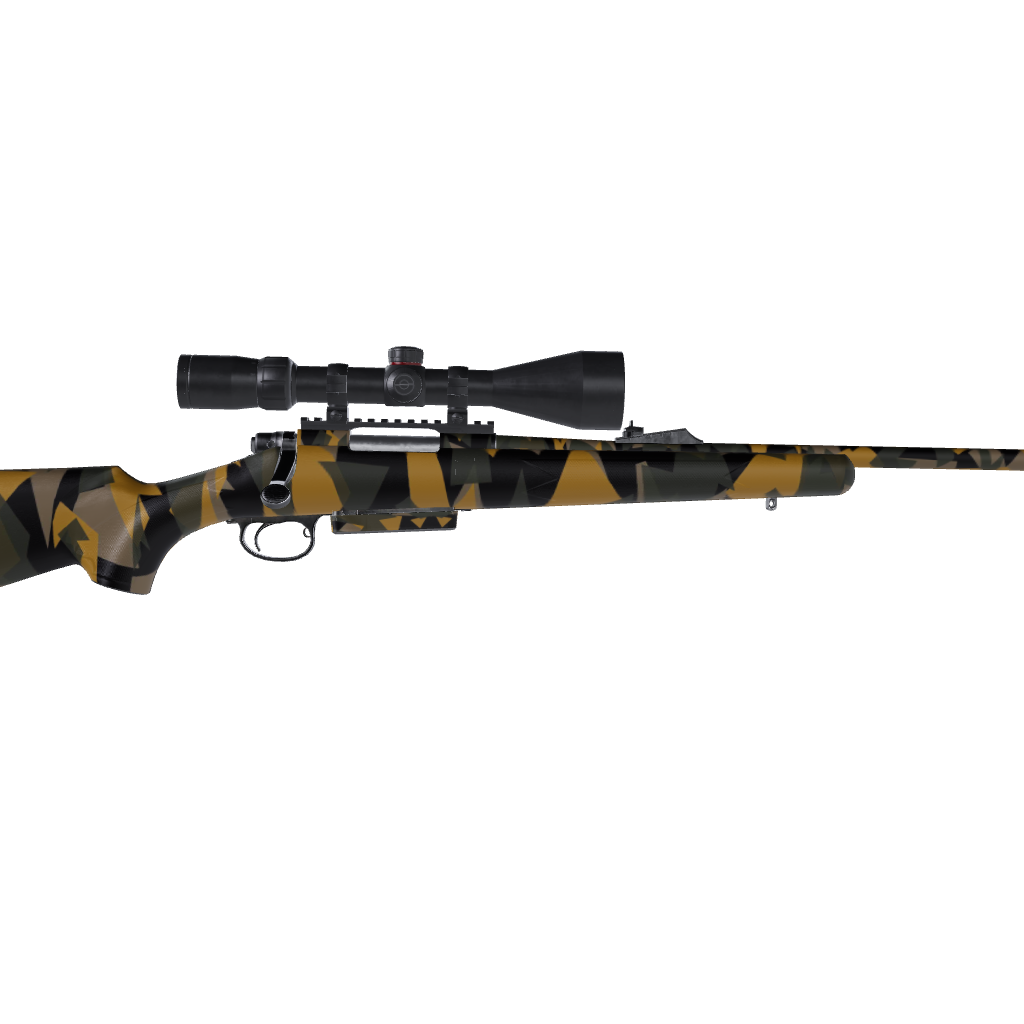 Rifle Shattered Militant Yellow Camo Gun Skin Vinyl Wrap