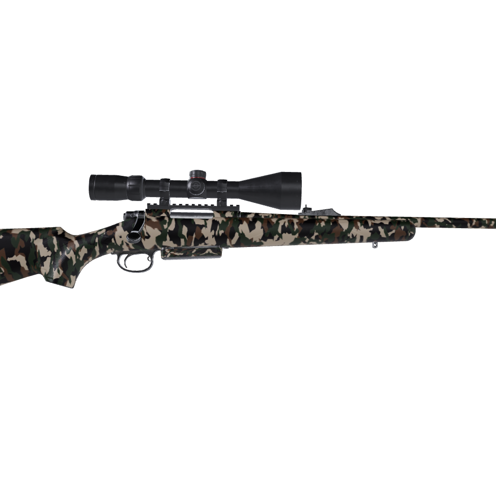 Rifle Erratic Woodland Camo Gun Skin Vinyl Wrap