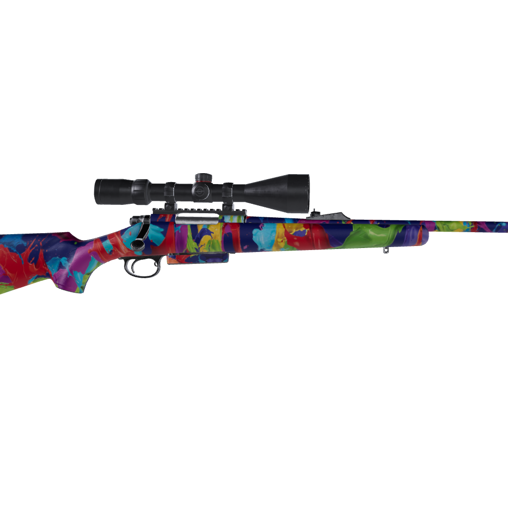 Rifle Paint Splatter Blue Gun Skin Vinyl Wrap