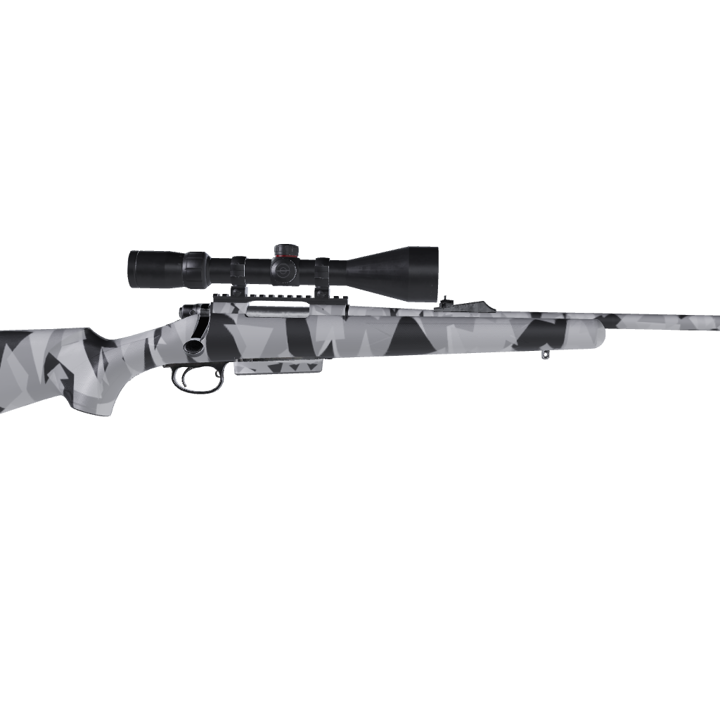 Rifle Shattered Snow Camo Gun Skin Vinyl Wrap