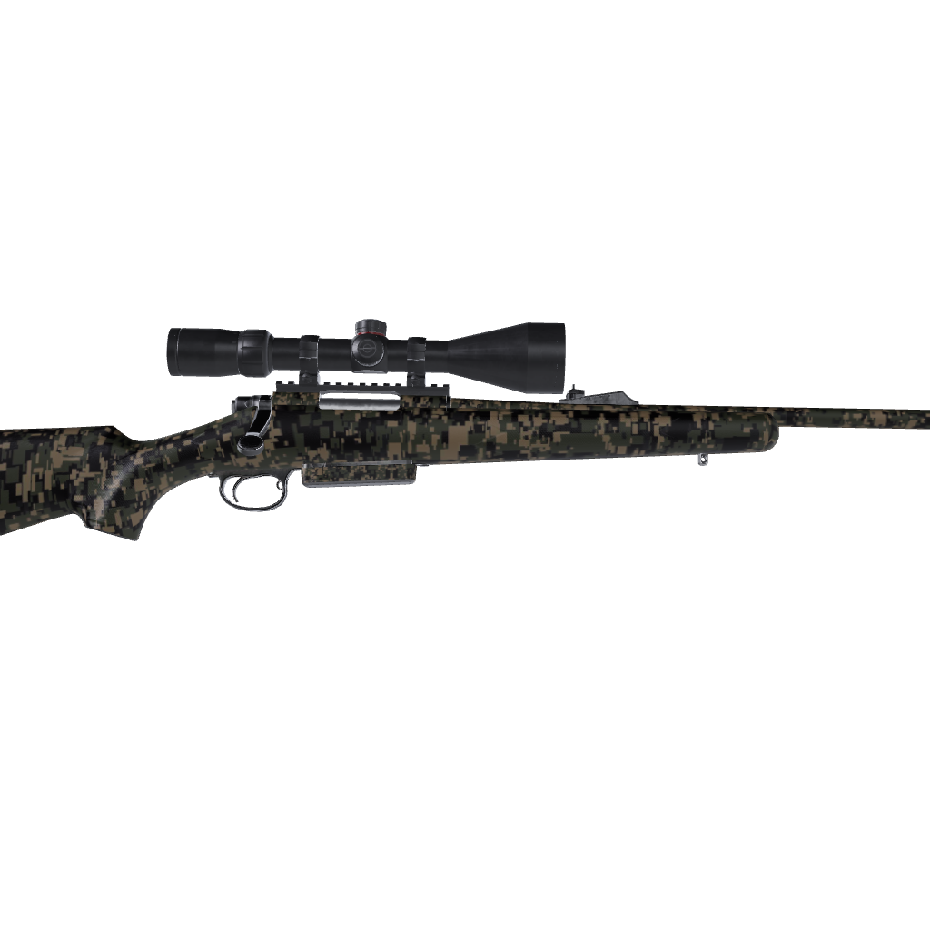 Rifle Digital Militant Charcoal Camo Gun Skin Vinyl Wrap