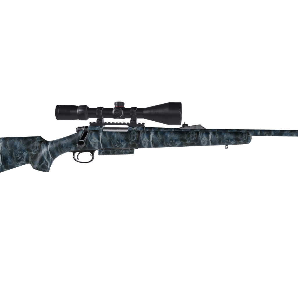 Rifle Stone Blue Bordeaux Marble Gun Skin Vinyl Wrap