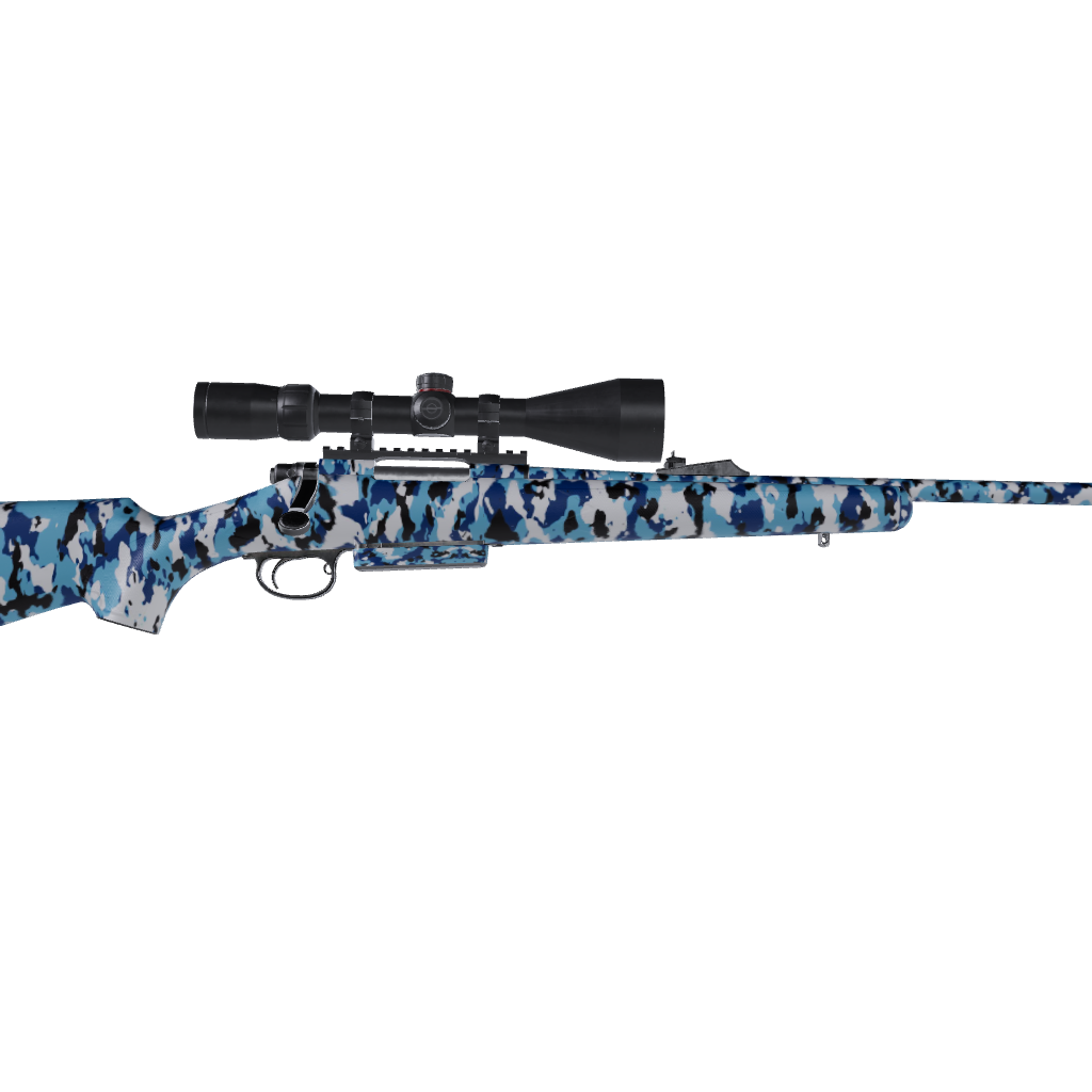 Rifle Cumulus Baby Blue Camo Gun Skin Vinyl Wrap