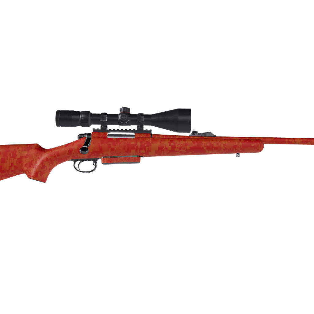 Rifle Digital Elite Orange Camo Gun Skin Vinyl Wrap