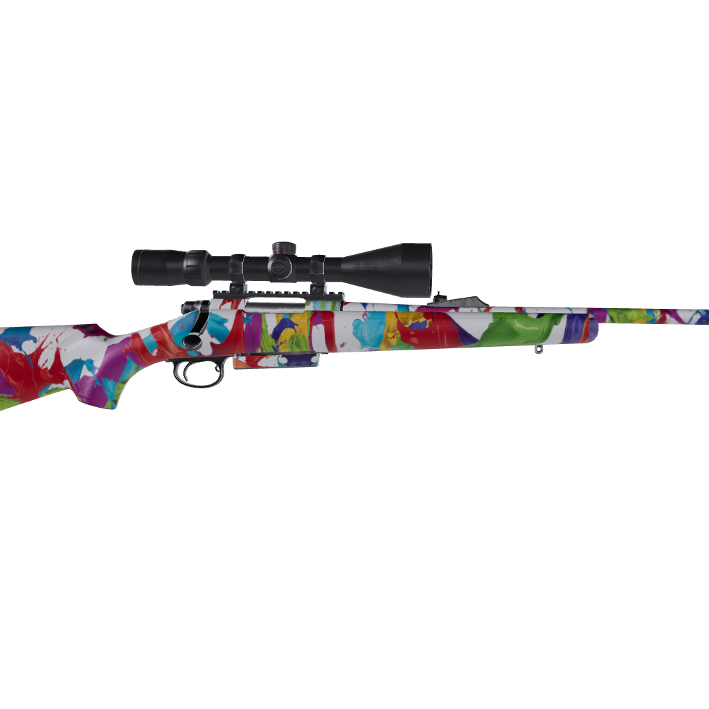 Rifle Paint Splatter White Gun Skin Vinyl Wrap