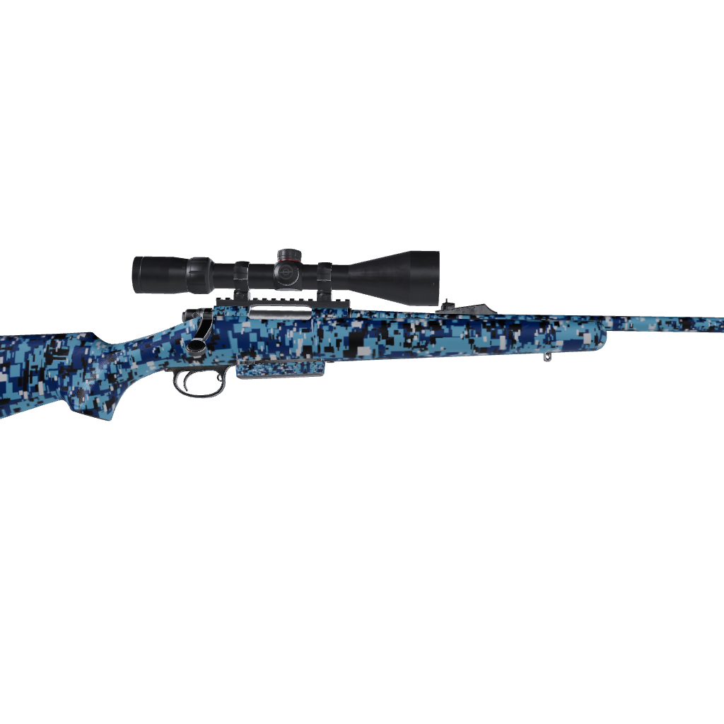 Rifle Digital Baby Blue Camo Gun Skin Vinyl Wrap