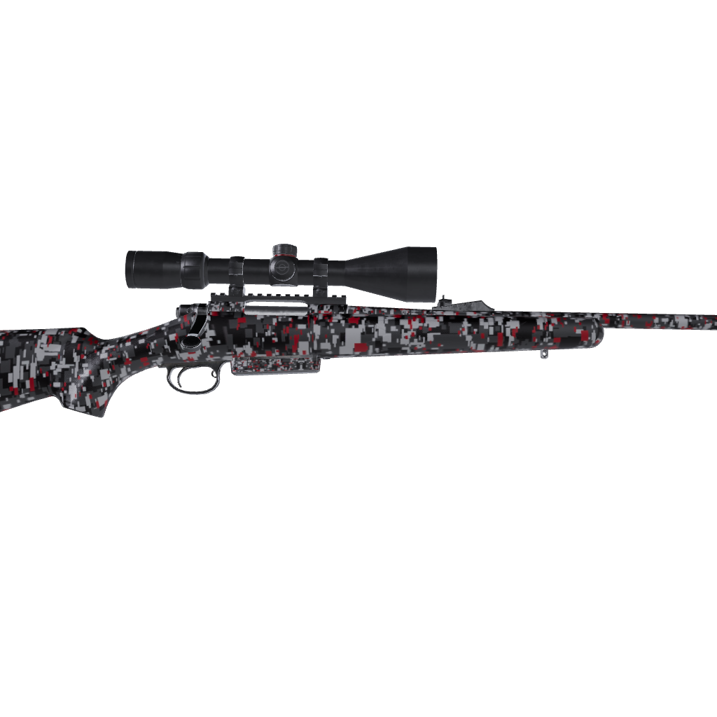 Rifle Digital Urban Red Camo Gun Skin Vinyl Wrap