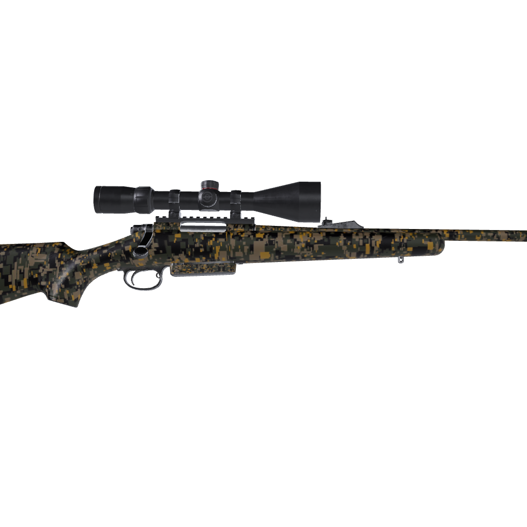 Rifle Digital Militant Yellow Camo Gun Skin Vinyl Wrap