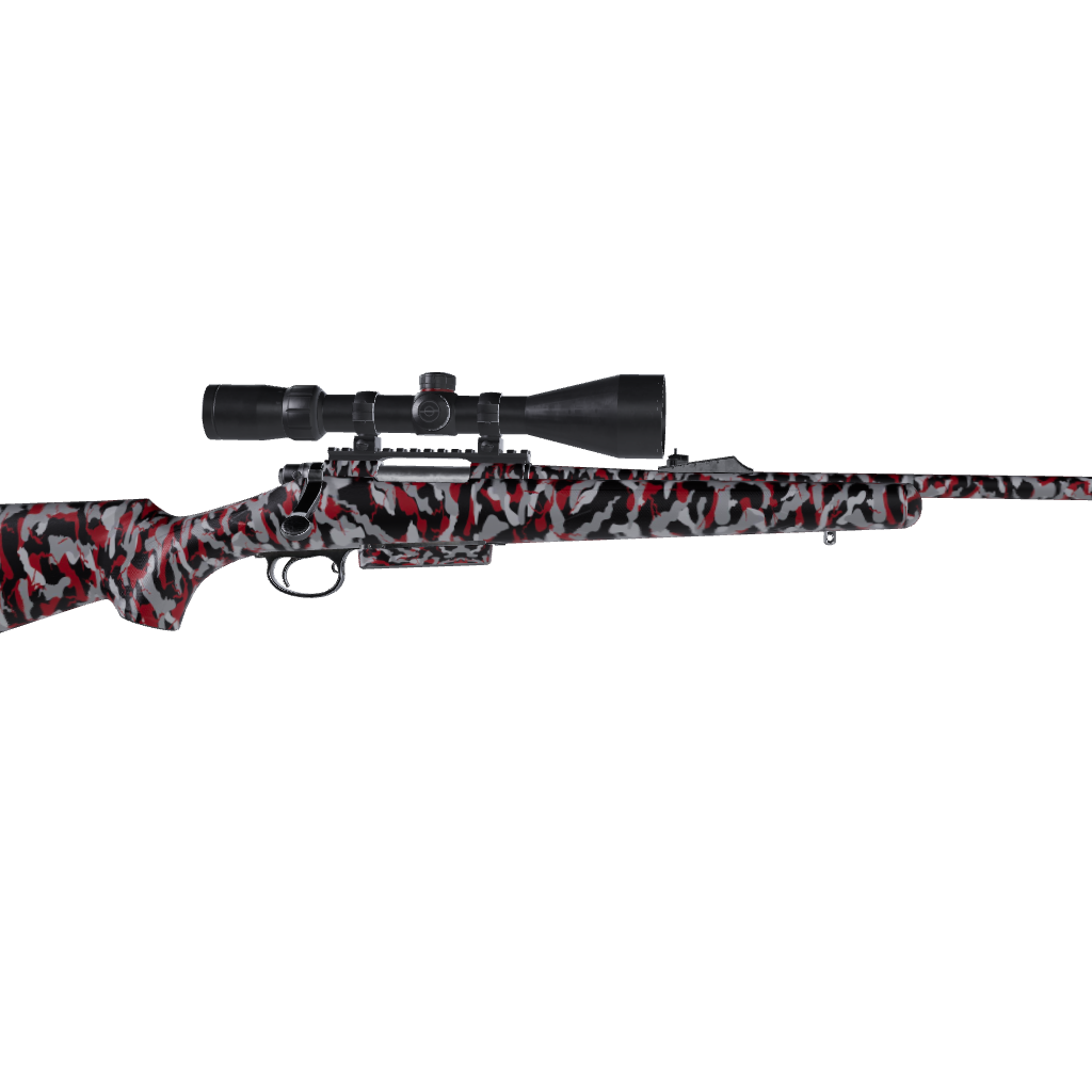 Rifle Ragged Red Tiger Camo Gun Skin Vinyl Wrap