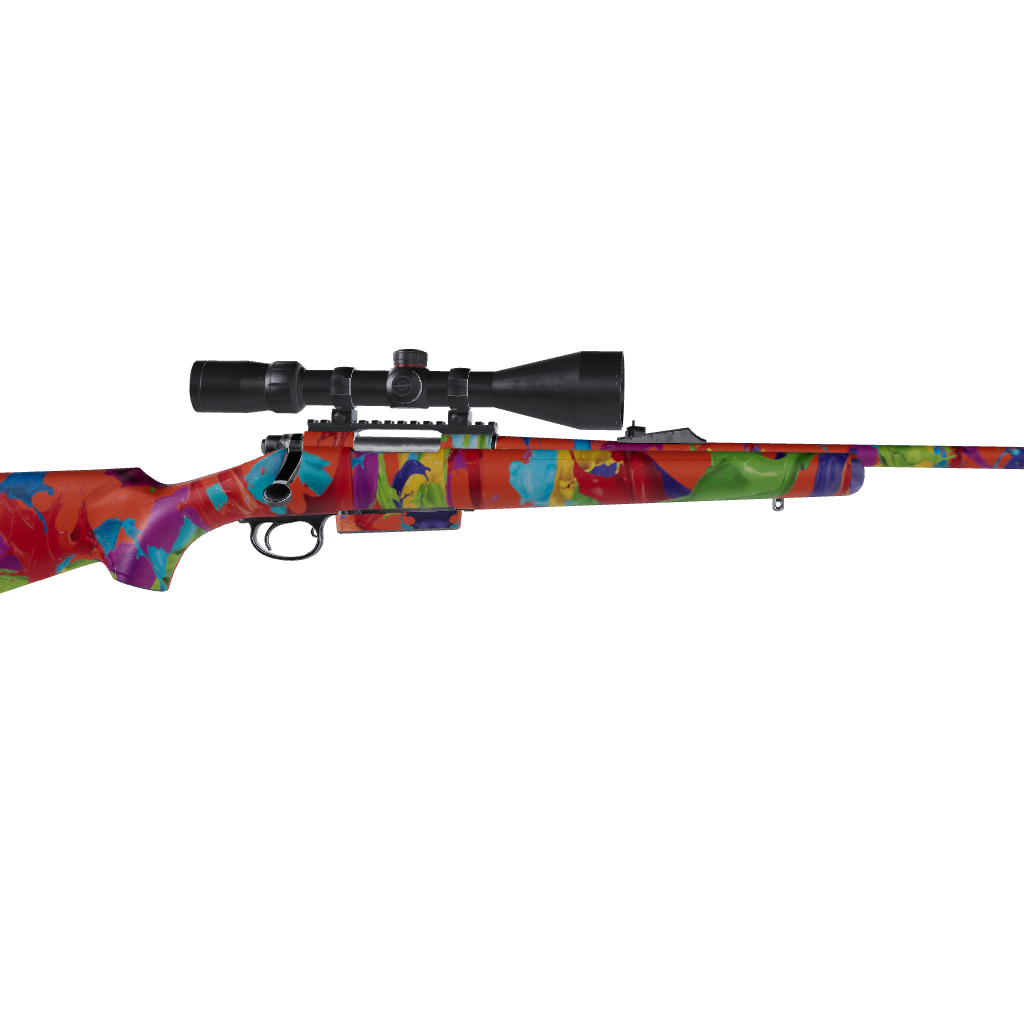 Rifle Paint Splatter Orange Gun Skin Vinyl Wrap