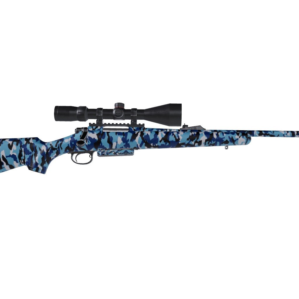 Rifle Erratic Baby Blue Camo Gun Skin Vinyl Wrap