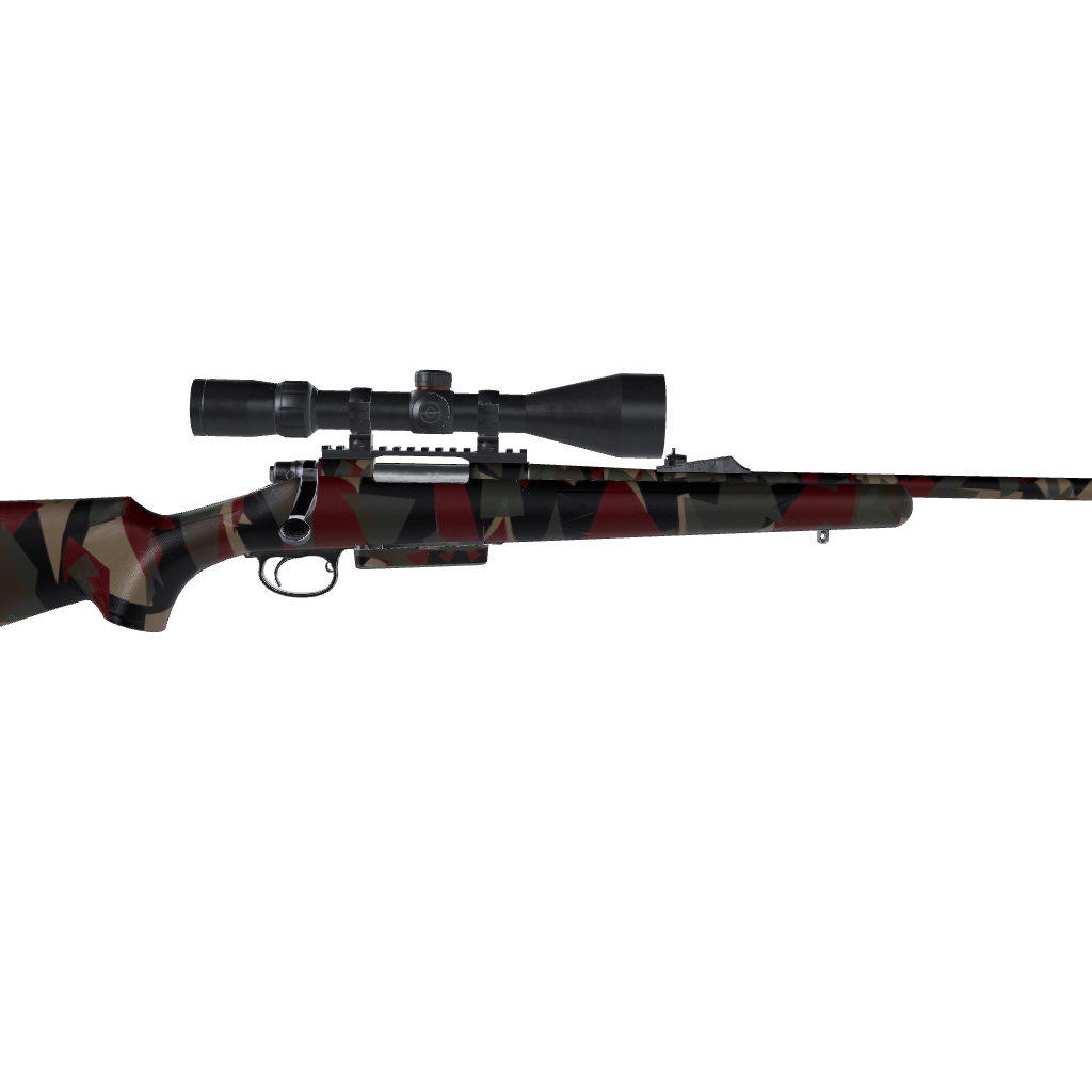 Rifle Shattered Militant Red Camo Gun Skin Vinyl Wrap