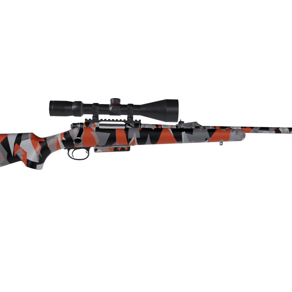 Rifle Shattered Orange Tiger Camo Gun Skin Vinyl Wrap