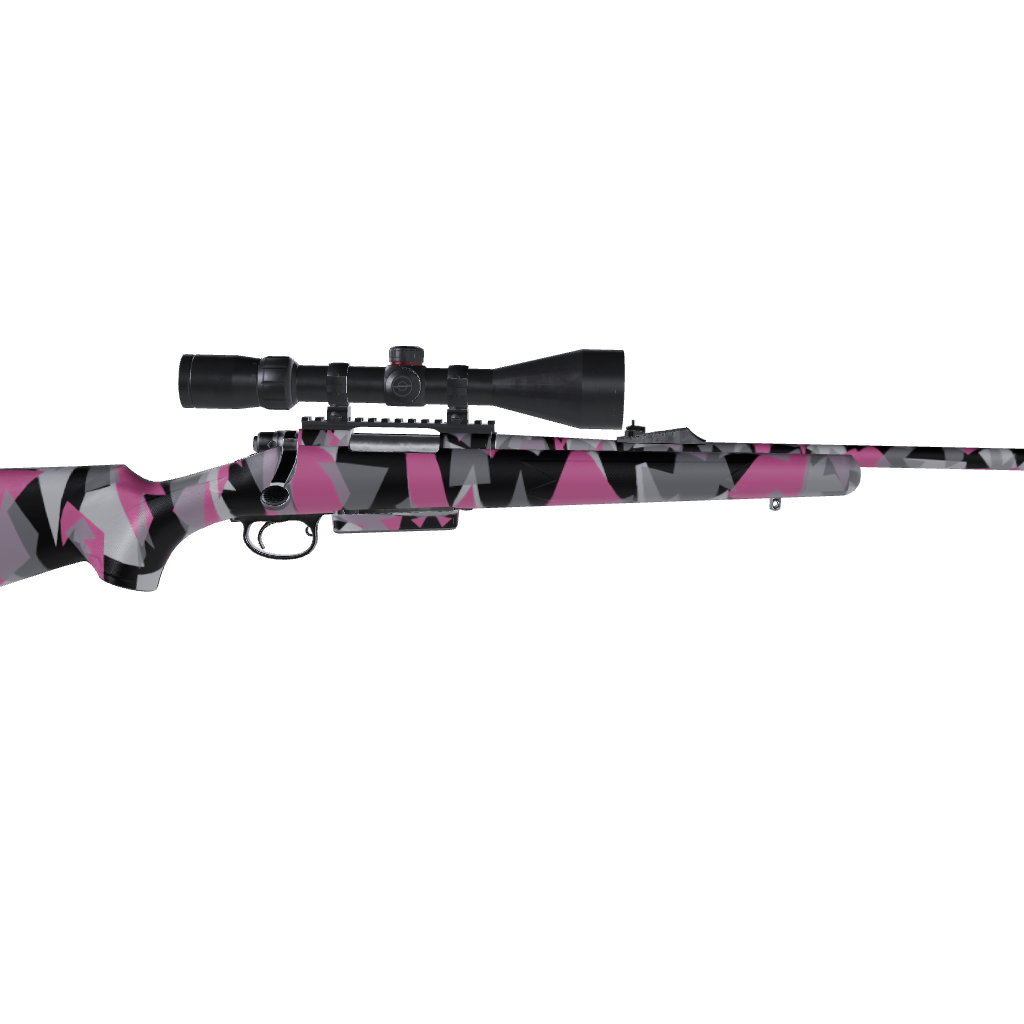 Rifle Shattered Pink Tiger Camo Gun Skin Vinyl Wrap