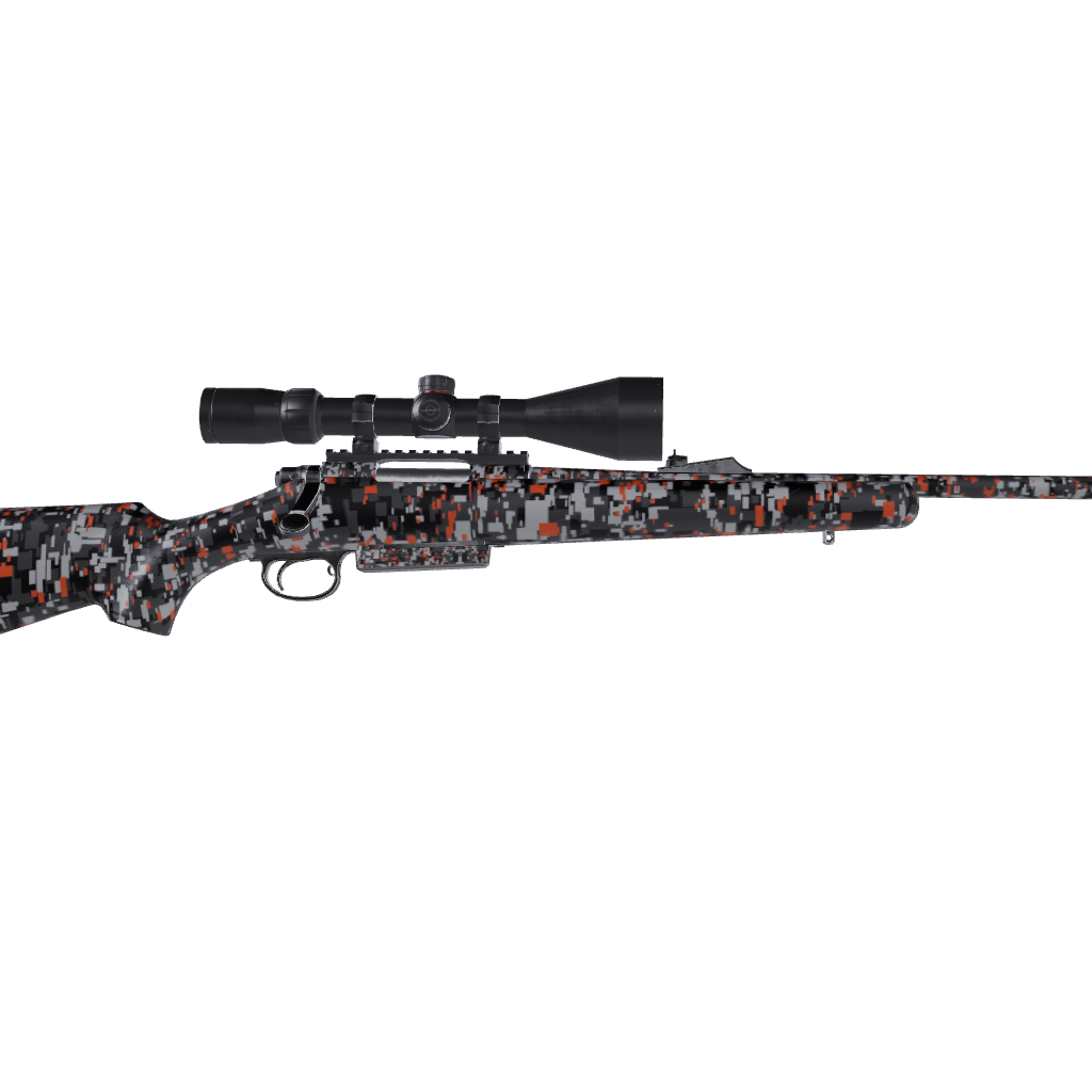 Rifle Digital Urban Orange Camo Gun Skin Vinyl Wrap