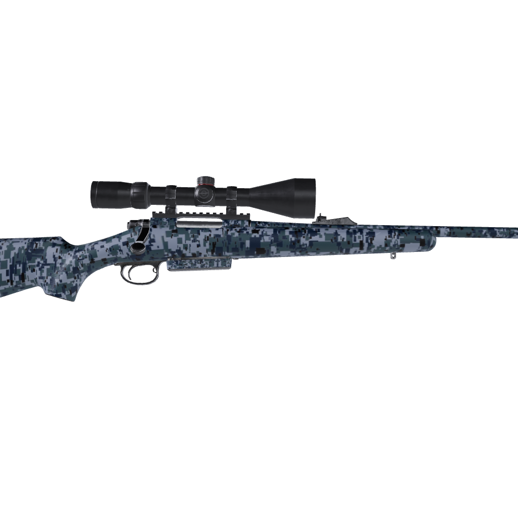 Rifle Digital Navy Camo Gun Skin Vinyl Wrap