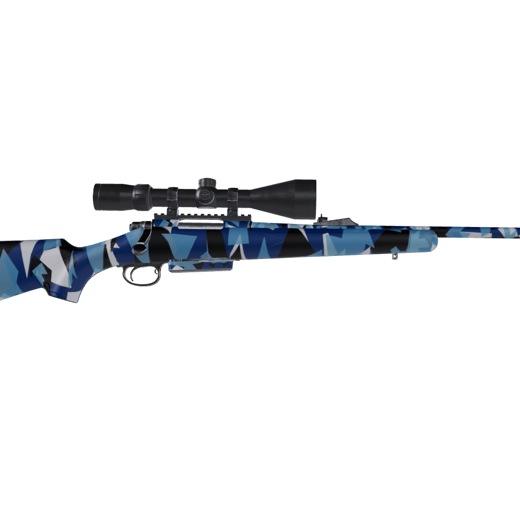 Rifle Shattered Baby Blue Camo Gun Skin Vinyl Wrap