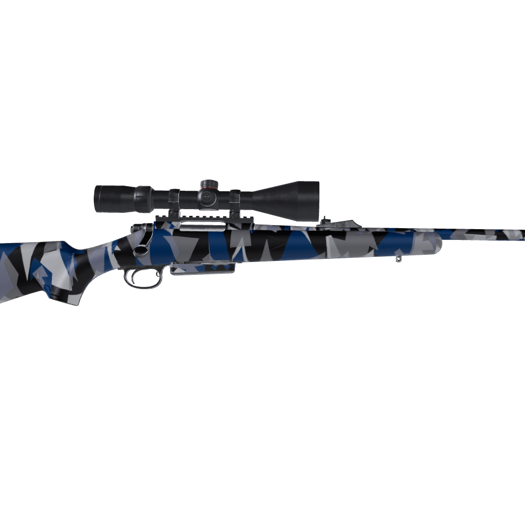 Rifle Shattered Blue Tiger Camo Gun Skin Vinyl Wrap