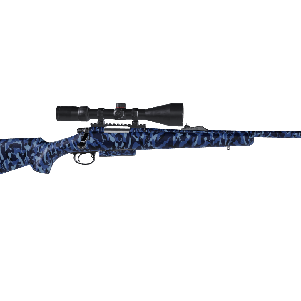 Rifle Ragged Blue Urban Night Camo Gun Skin Vinyl Wrap