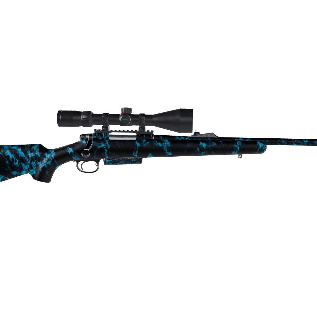 Rifle Skull Cyan Gun Skin Vinyl Wrap