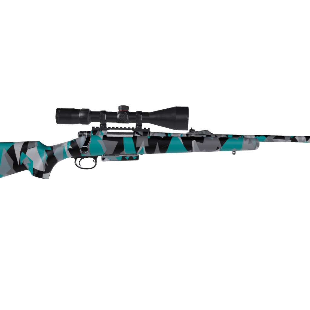 Rifle Shattered Tiffany Blue Tiger Camo Gun Skin Vinyl Wrap