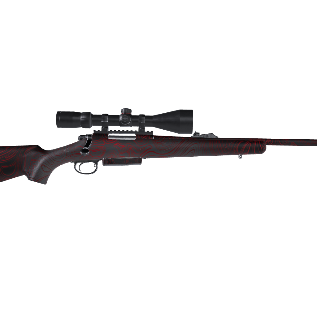 Rifle Damascus Red Gun Skin Vinyl Wrap