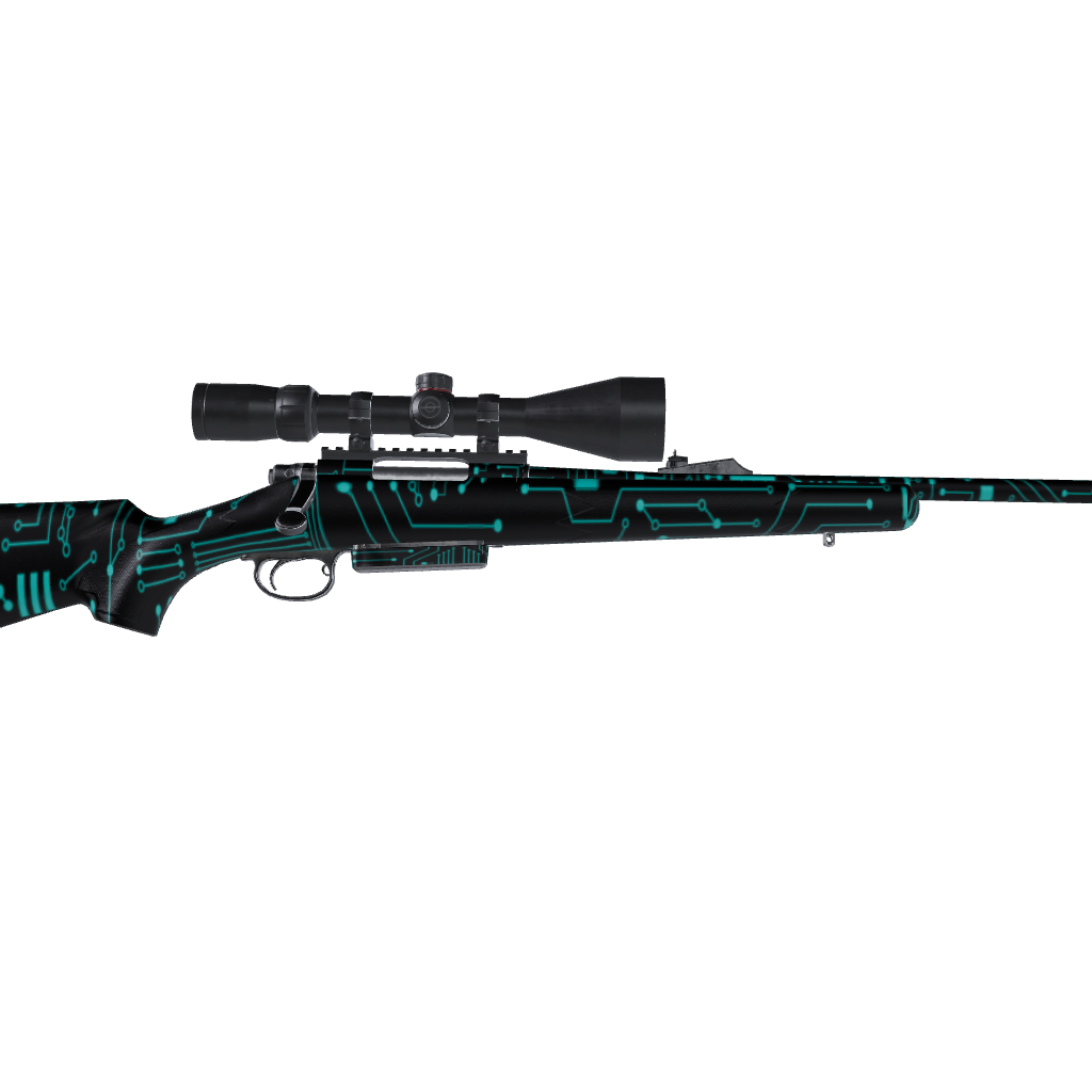 Rifle Circuit Board Tiffany Blue Gun Skin Vinyl Wrap