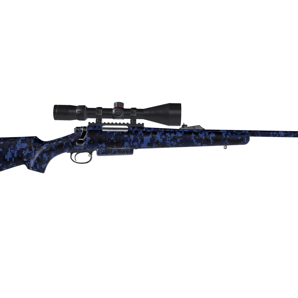 Rifle Digital Blue Midnight Camo Gun Skin Vinyl Wrap