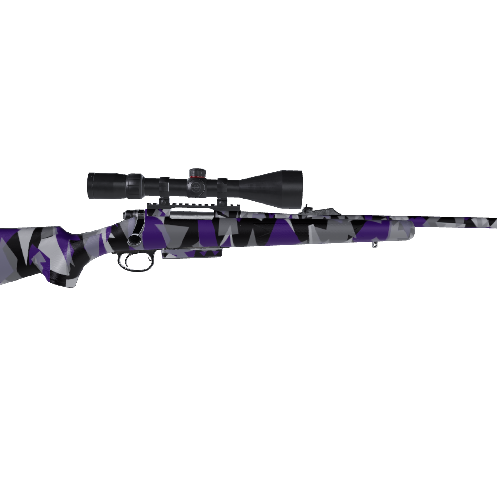 Rifle Shattered Purple Tiger Camo Gun Skin Vinyl Wrap