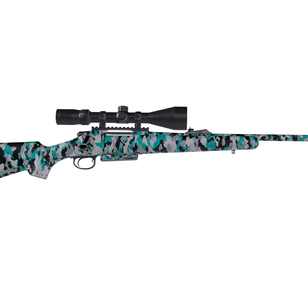 Rifle Cumulus Tiffany Blue Tiger Camo Gun Skin Vinyl Wrap