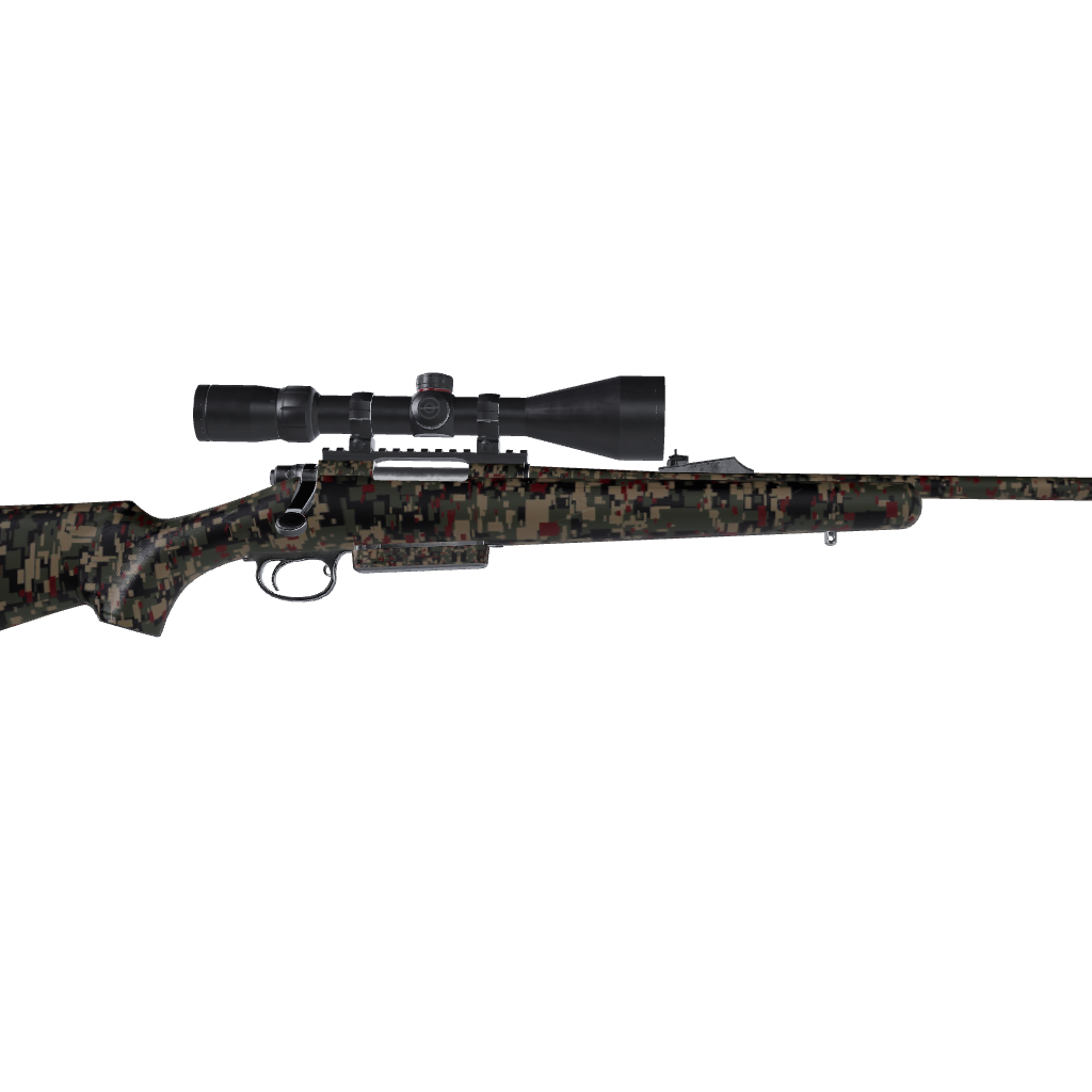 Rifle Digital Militant Red Camo Gun Skin Vinyl Wrap