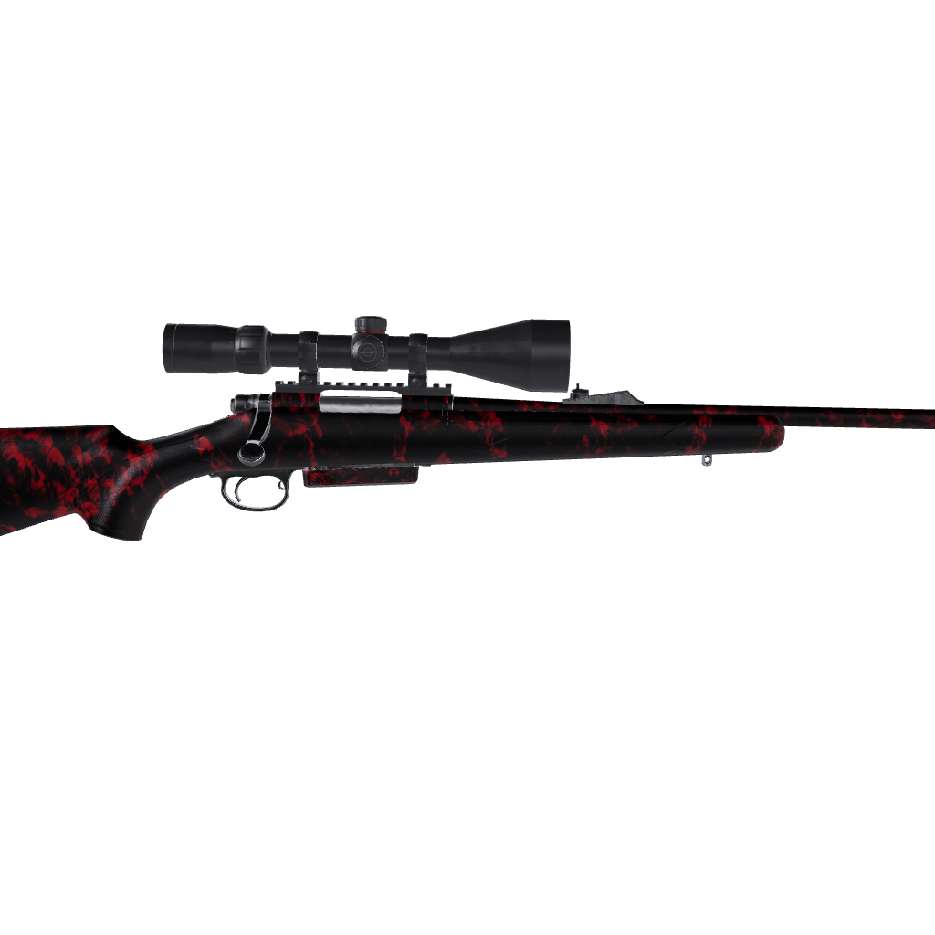 Rifle Skull Red Gun Skin Vinyl Wrap