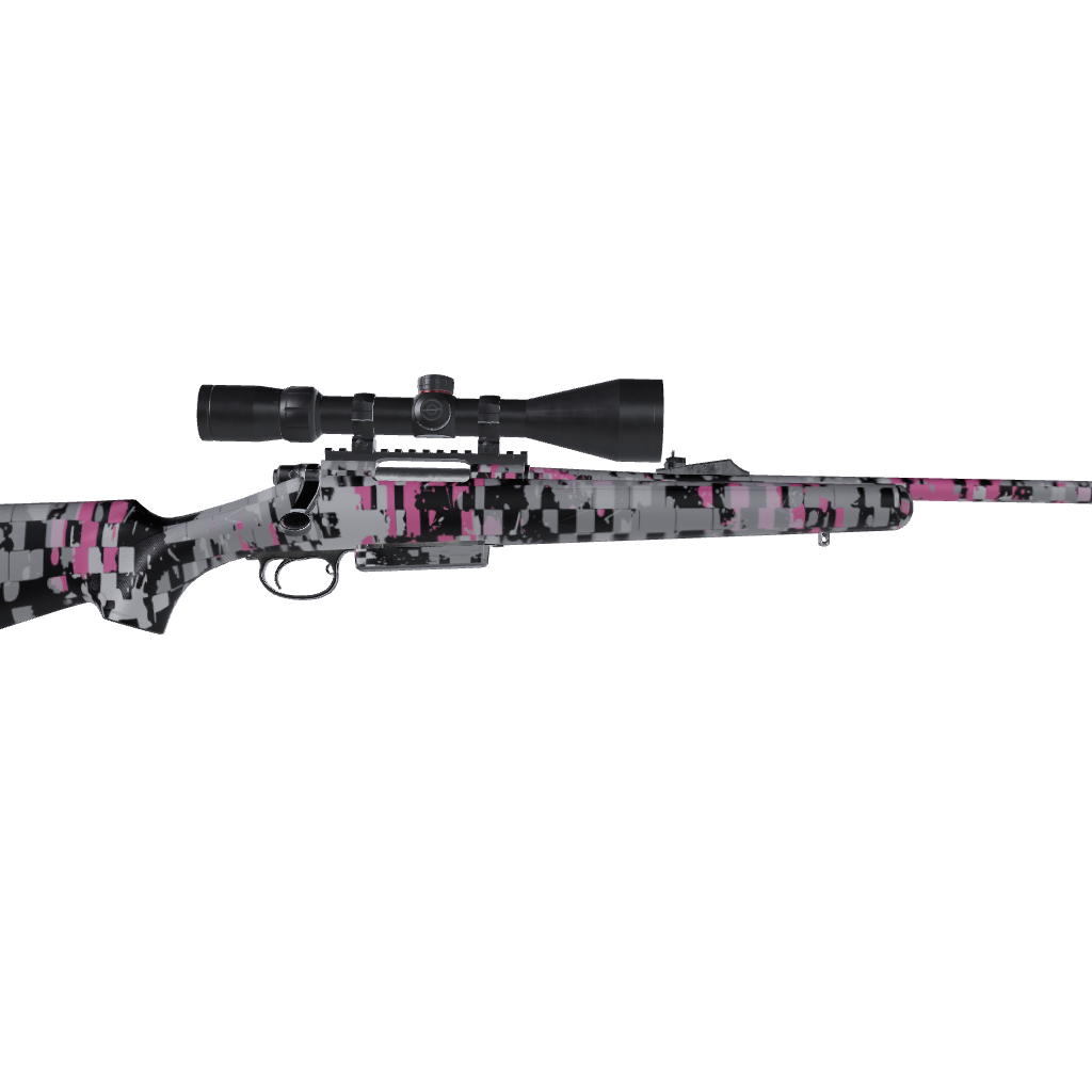 Rifle Broken Plaid Pink Camo Gun Skin Vinyl Wrap