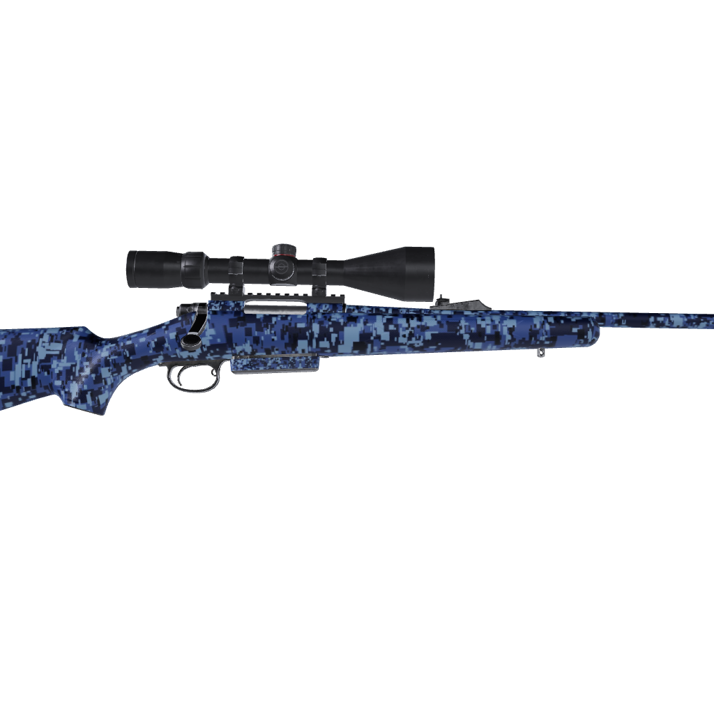 Rifle Digital Blue Urban Night Camo Gun Skin Vinyl Wrap