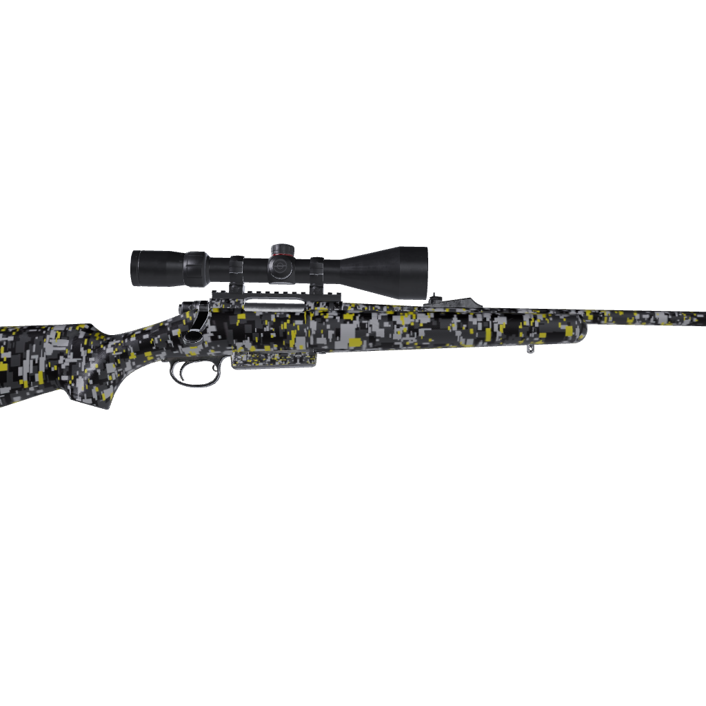 Rifle Digital Urban Yellow Camo Gun Skin Vinyl Wrap