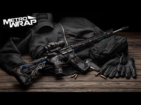 AR 15 Hex DNA Elite Blue Gun Skin Vinyl Wrap