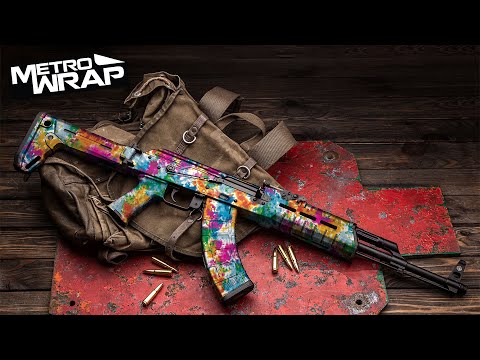 AK 47 Tie Dye Acid Wash Gun Skin Vinyl Wrap