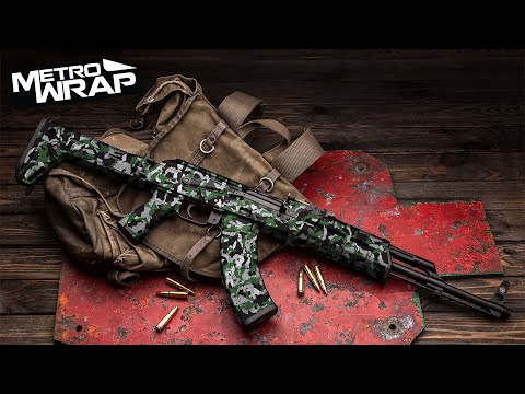 AK 47 Erratic Vampire Red Camo Gun Skin Vinyl Wrap