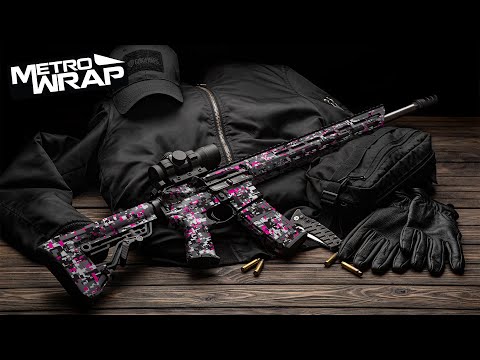 AR 15 Digital Snow Camo Gun Skin Vinyl Wrap